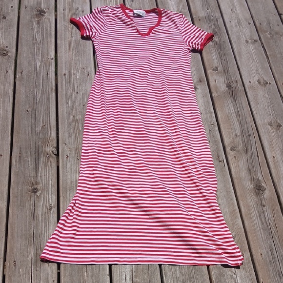 Vintage Red and White Striped Nightgown - Picture 1 of 6